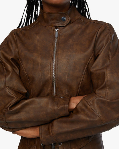 Cropped Moto Jacket