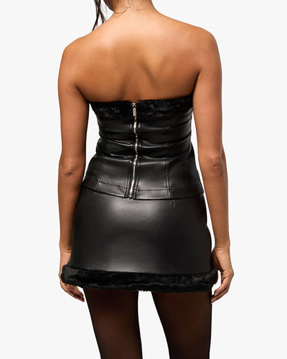 Faux Fur Corset Top