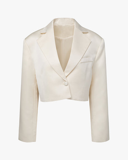Cropped Satin Blazer