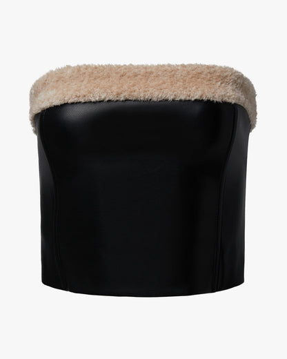 Faux Fur Corset Top