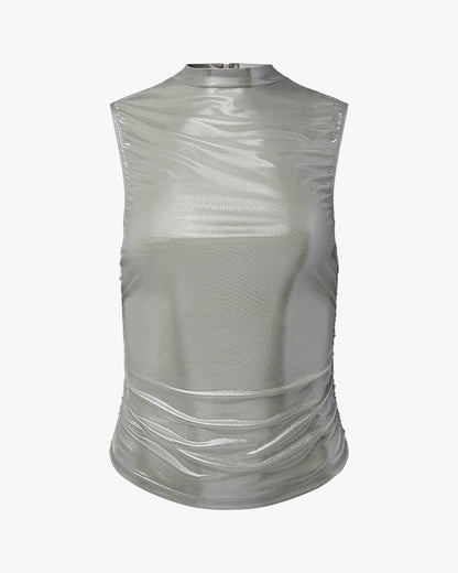 Ruched Turtleneck Top