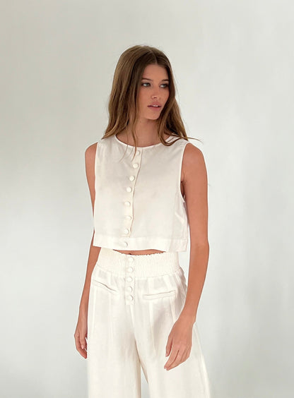 Boxy Linen Boatneck Top