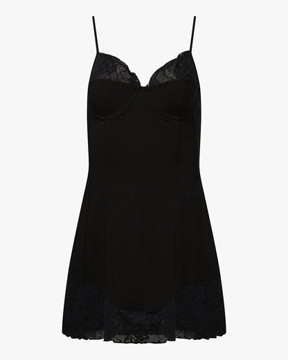 Lace Peplum Corset Mini Dress