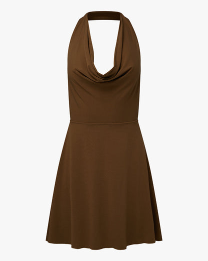Halter Cowl Mini Dress