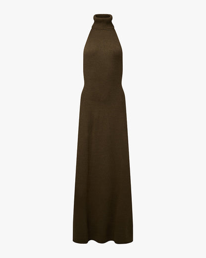 Open Back Halter Maxi Dress