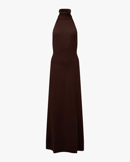Open Back Halter Maxi Dress