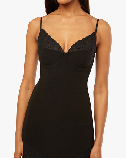 Lace Peplum Corset Mini Dress