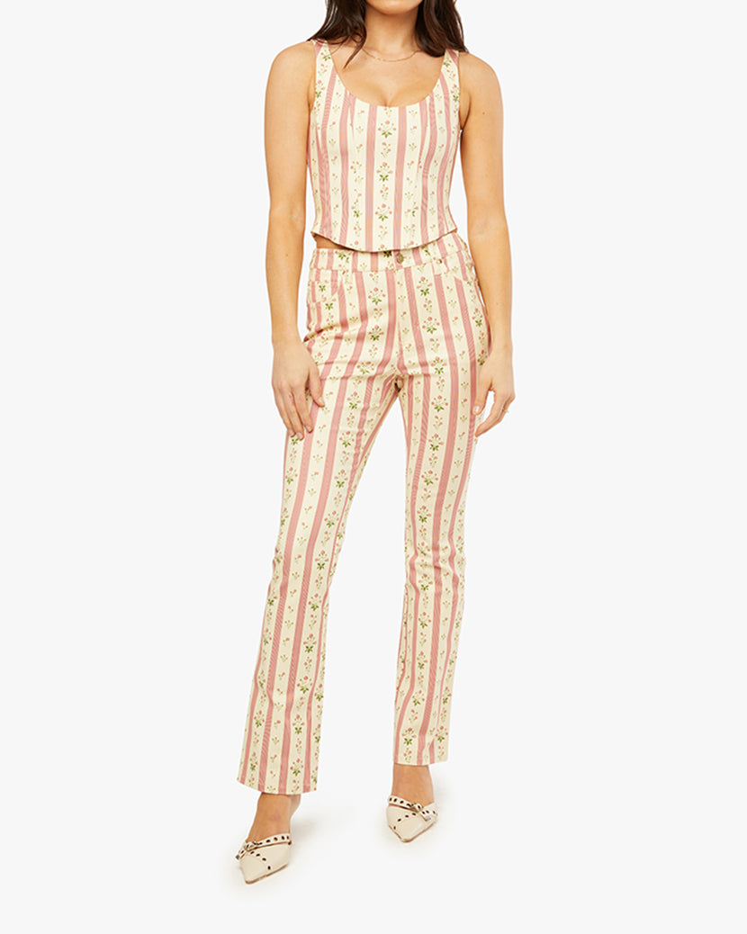 Mid Rise Ankle Flare Pant
