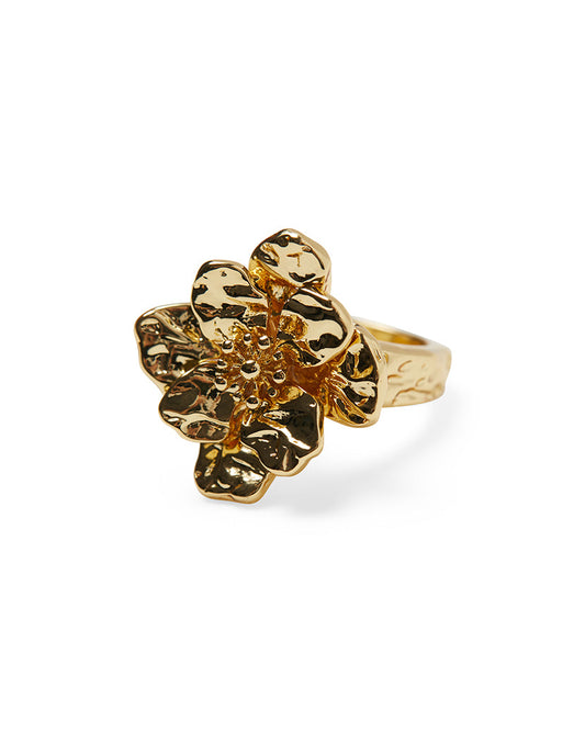 Hammered Floral Pendant Ring