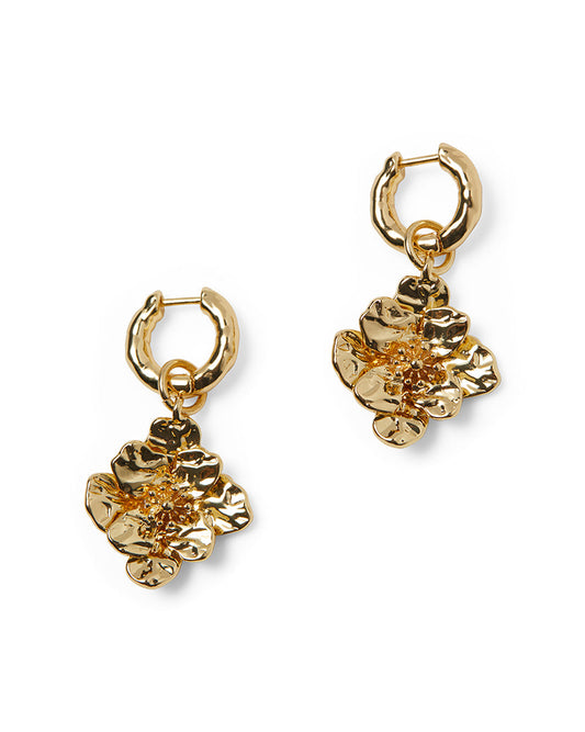 Hammered Floral Pendant Earring