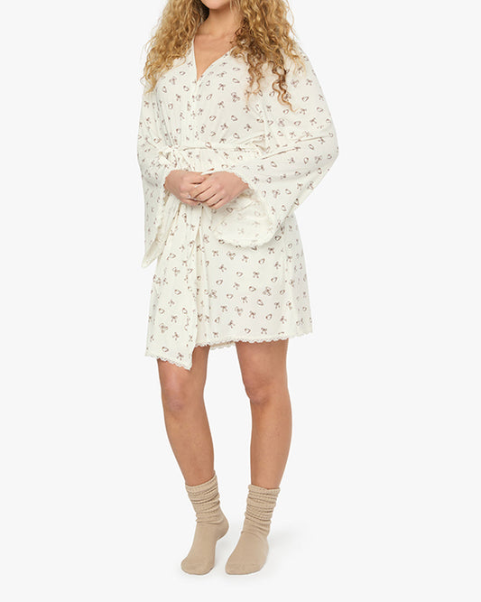 Lace Trim Robe
