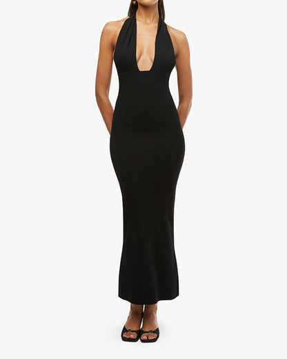 Knit Halter Maxi Dress