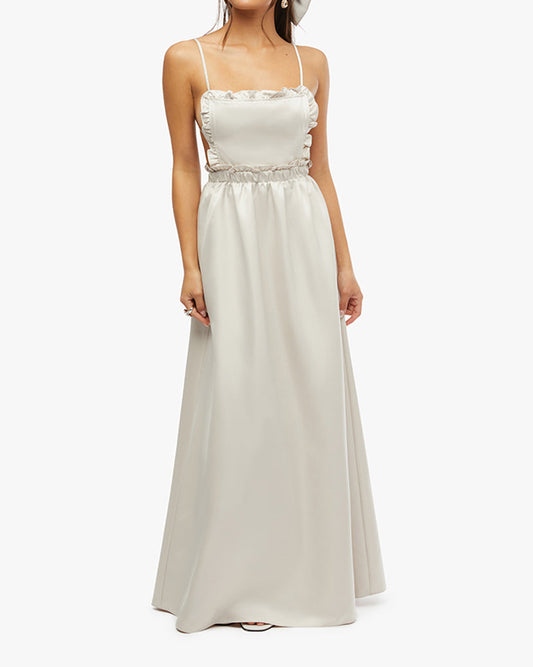 Ruffle Bib Maxi Dress