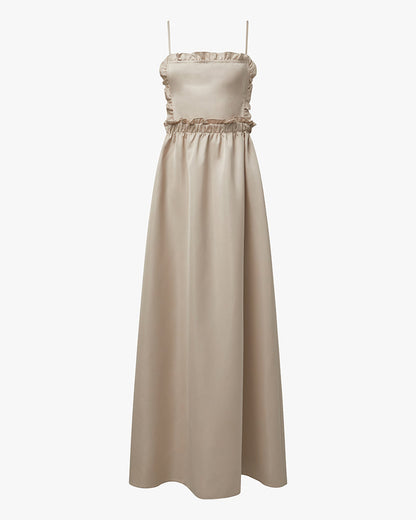 Ruffle Bib Maxi Dress