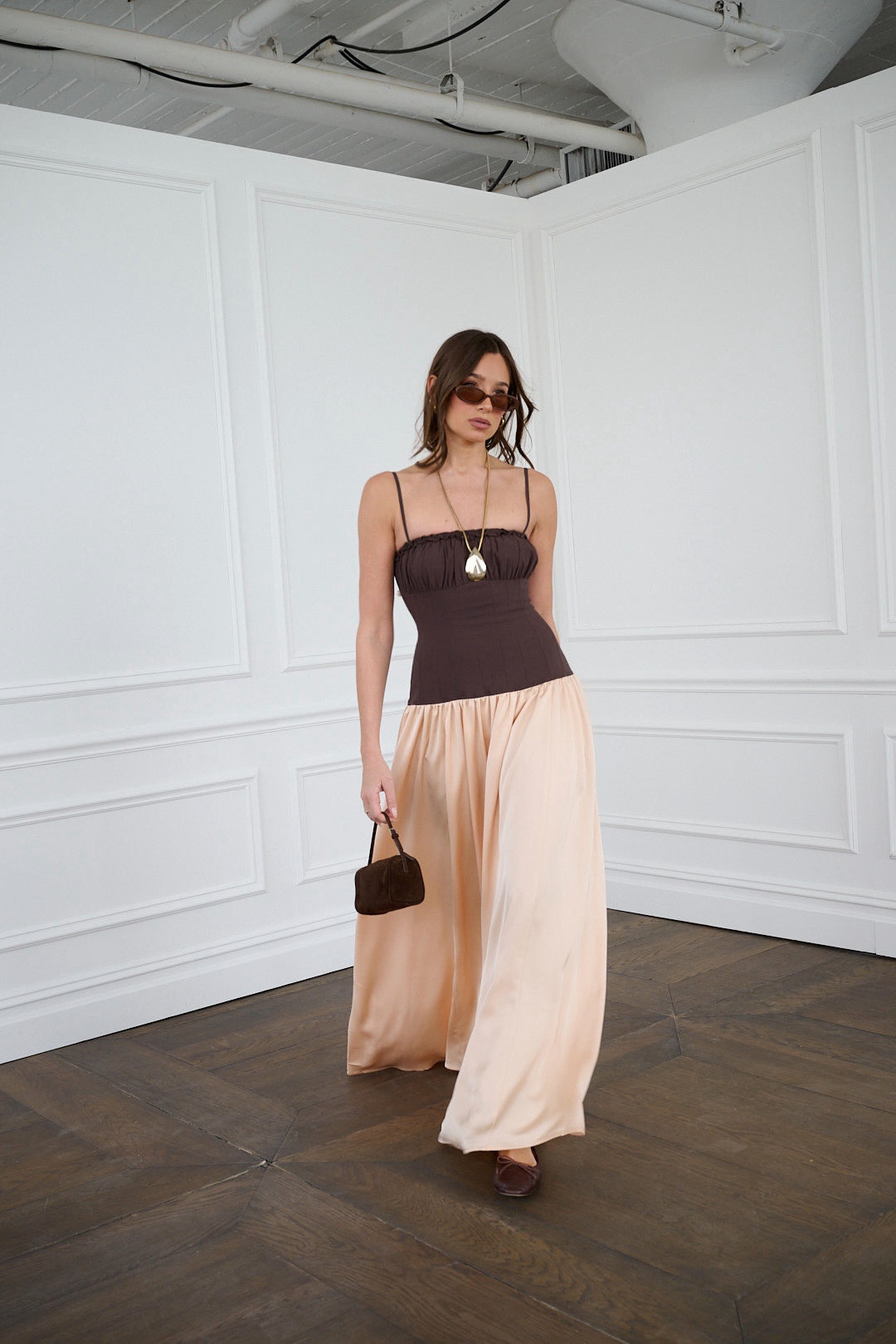 Ruffle Corset Maxi Dress