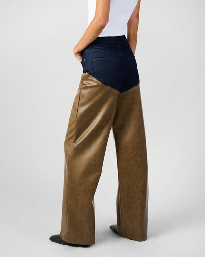 Mid Rise Straight Leg Two Toned Chap Jean