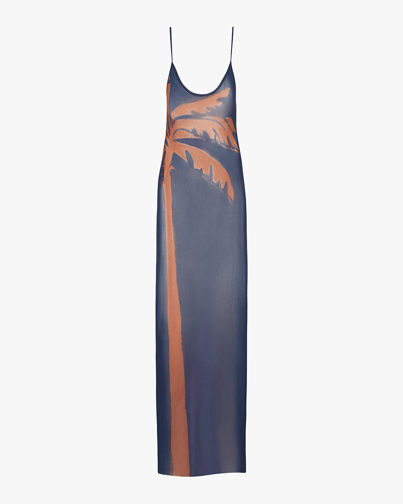 Mesh Scoop Maxi Slip Dress