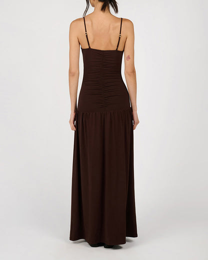 Ruched Front Scoop Maxi Dress