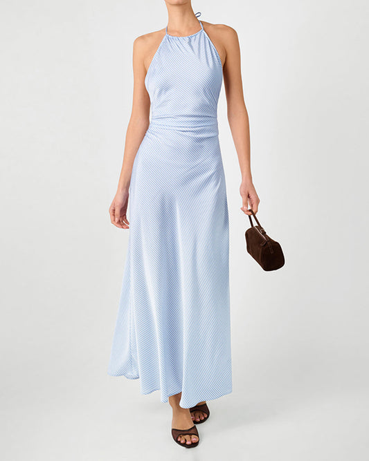 Halter Tie Neck Maxi Dress