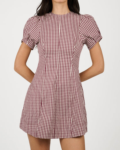 Puff Sleeve Peplum Mini Dress