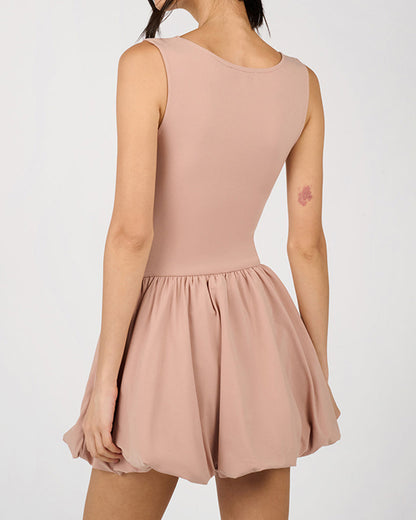 Deep V Waist Bubble Dress