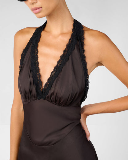 Halter Lace Mini Dress