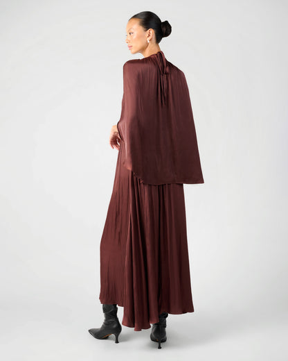 Halter Cape Midi Dress
