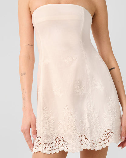 Strapless Peplum Mini Dress