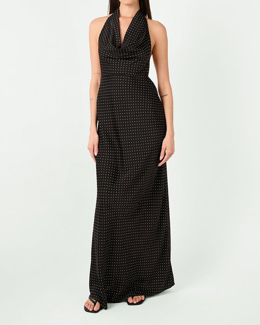 Cowl Halter Maxi Dress
