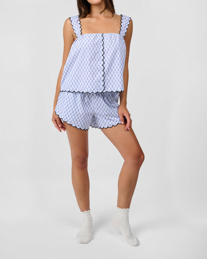 Scallop Button Front Tank Top
