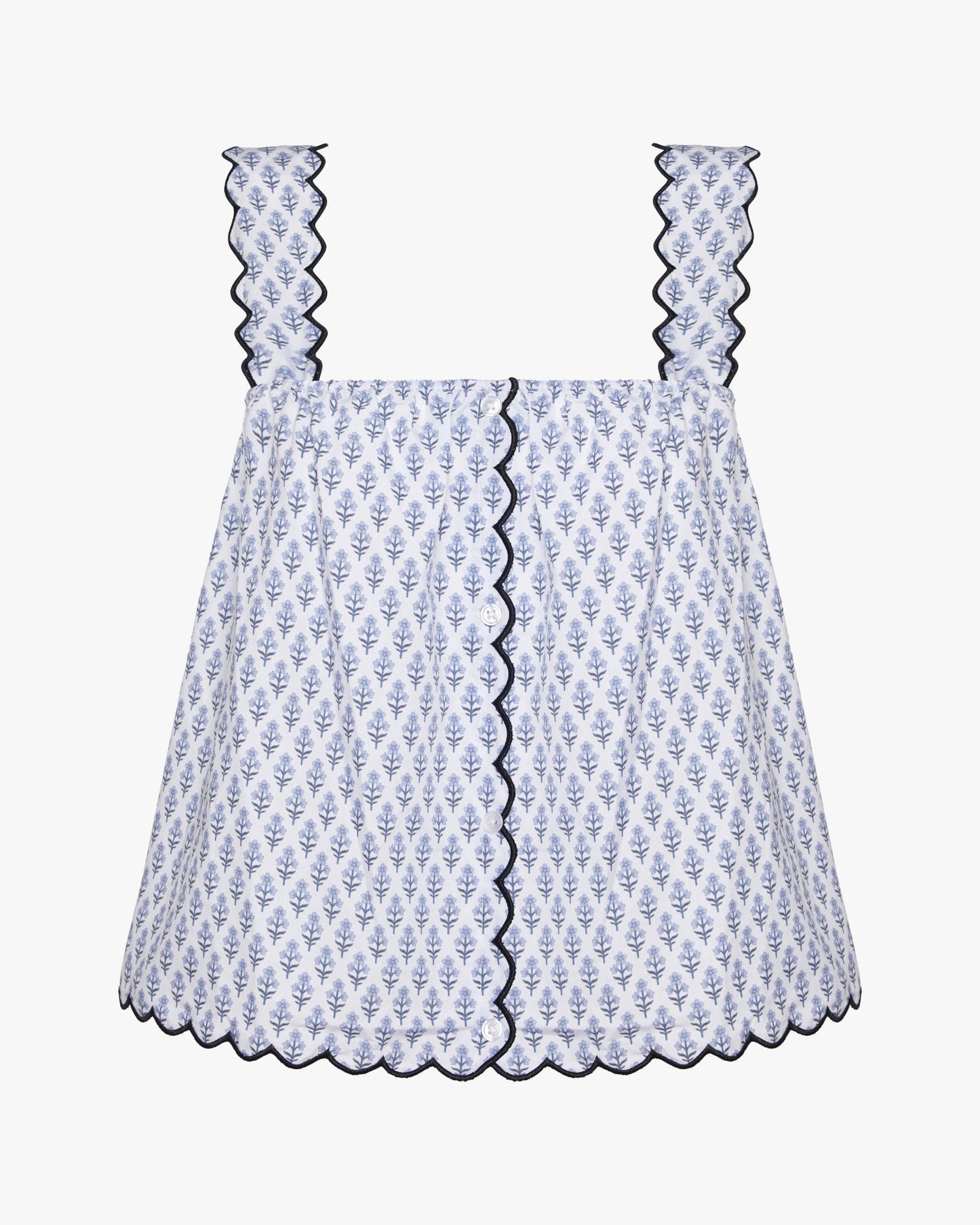Scallop Button Front Tank Top