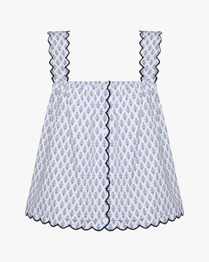 Scallop Button Front Tank Top