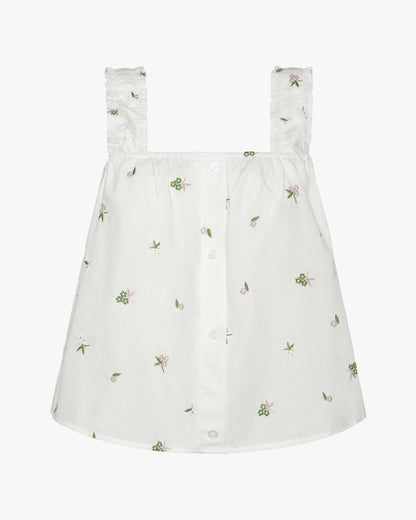 Ruffle Button Front Tank Top