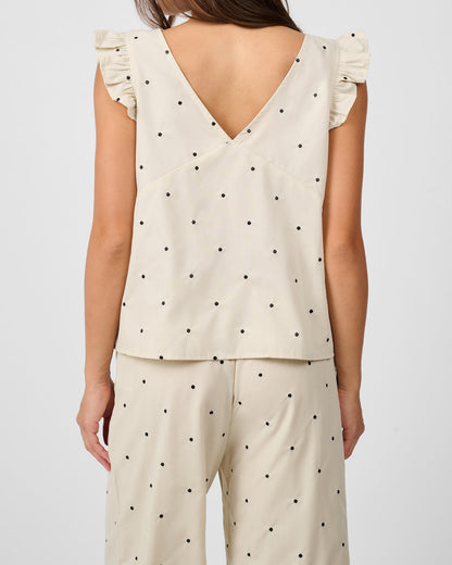 Ruffle Sleeve Boxy Top
