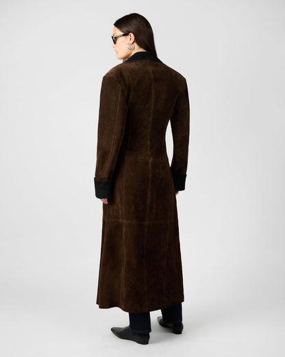Premium Double Breasted Suede Coat