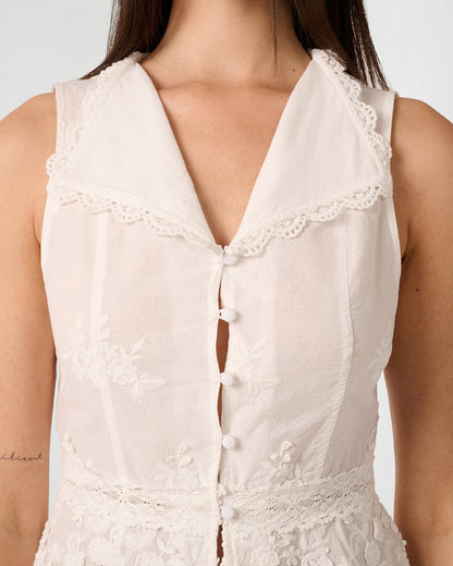 Lace Button Up Top