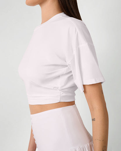Ruched Cropped Tee