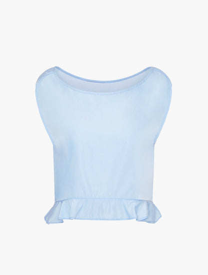 Boat Neck Ruffle Top