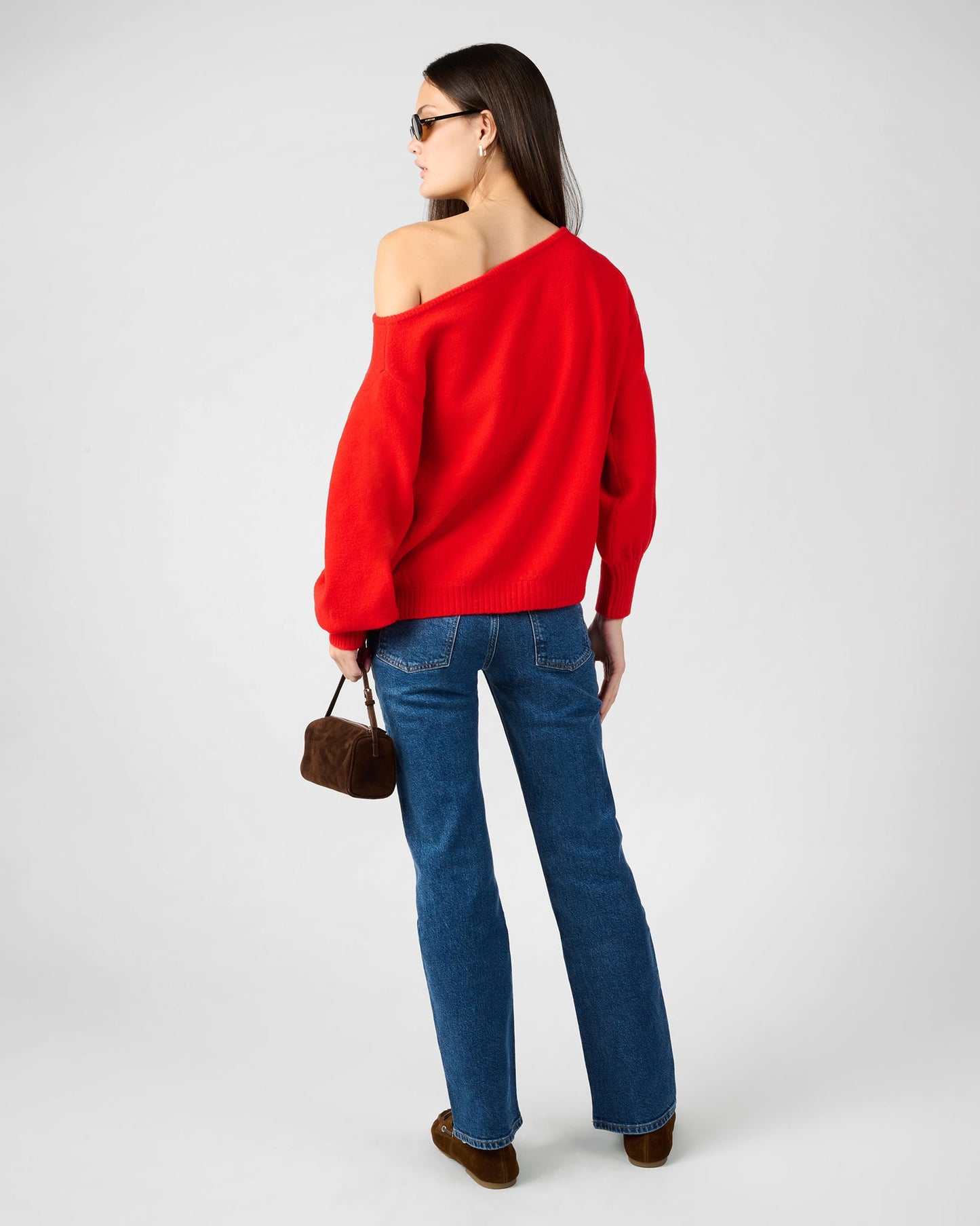 Off The Shoulder Balloon Sleeve Sweater