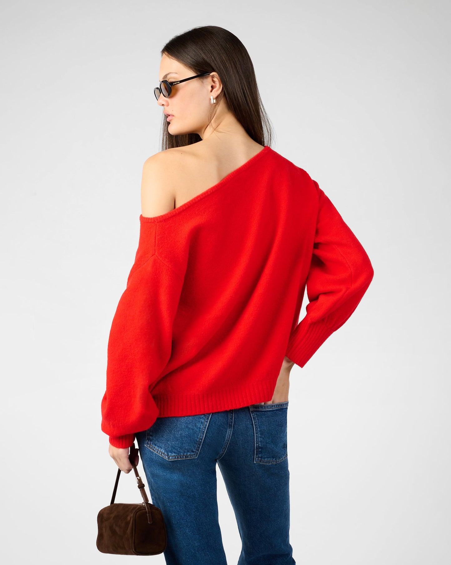 Off The Shoulder Balloon Sleeve Sweater