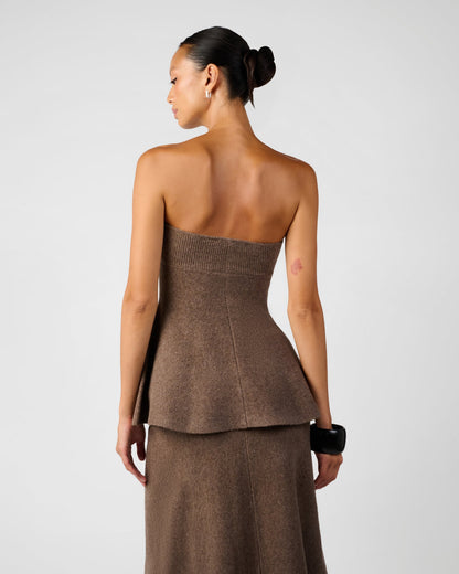 Strapless Peplum Top