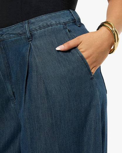Pleated Wide Leg Jean