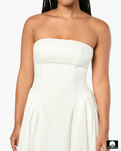 Strapless Corset Ruched Dress