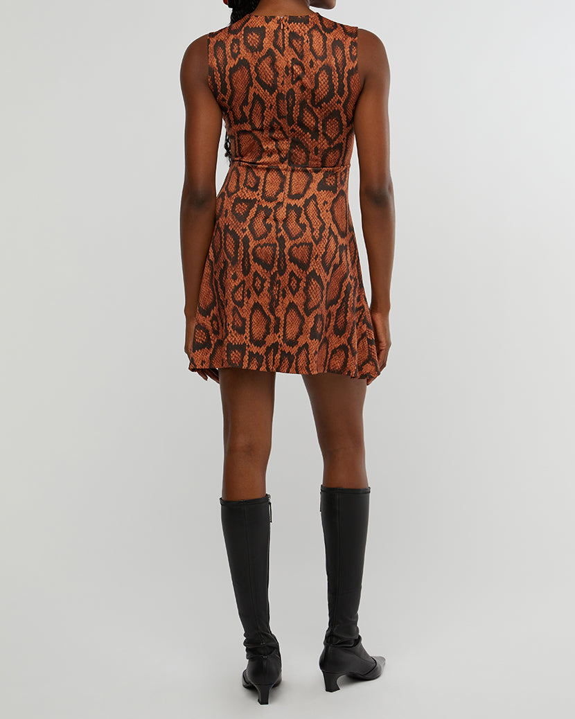 Muscle Tank Snake Print Mini Dress