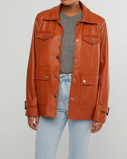 Vegan Leather Western Jacket