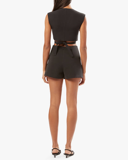 Tie Back Suiting Wrap Top