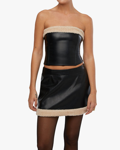 Faux Fur Corset Top