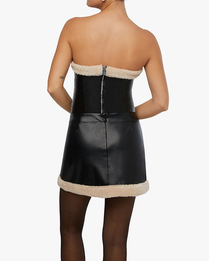 Faux Fur Corset Top
