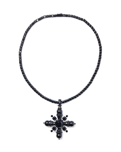 Pendant On Black Stone Chain