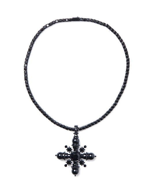 Pendant On Black Stone Chain